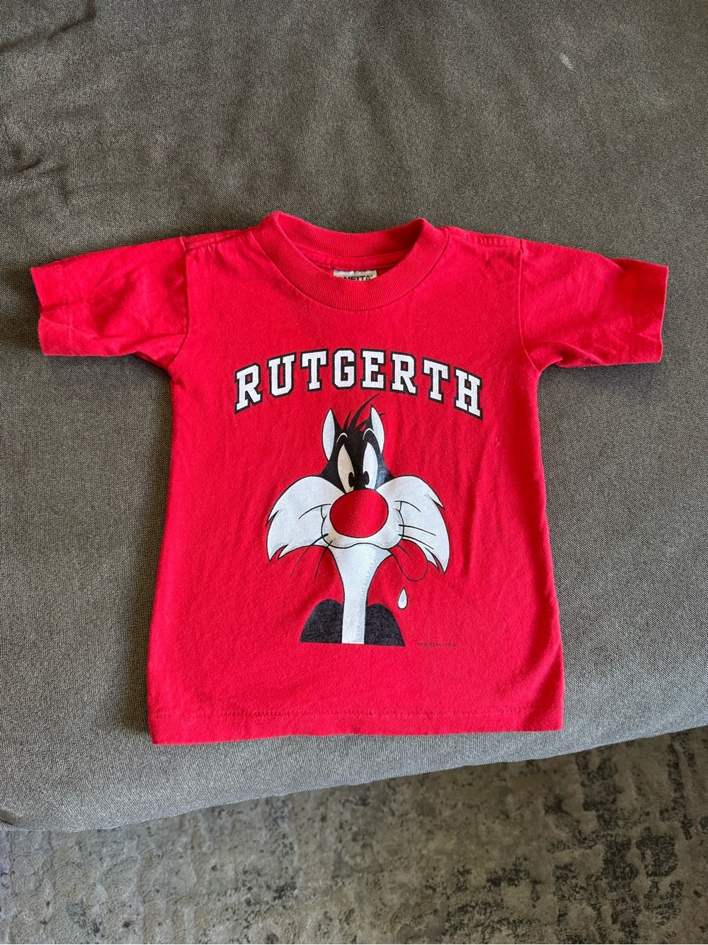 Vintage kids Rutgers - Kids Red Graphic Sylvester Tee - Unbranded